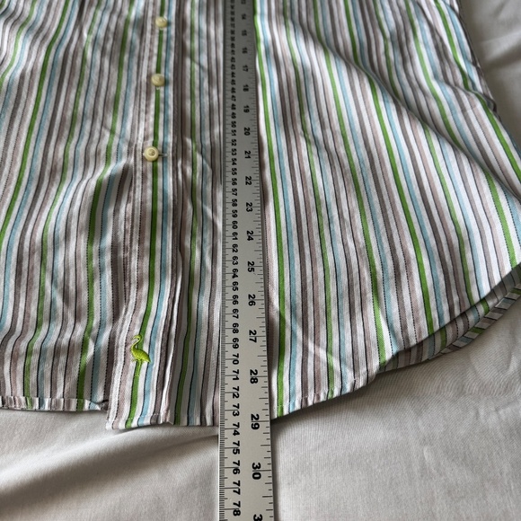 TailorByrd Men's L Multicolor Striped‎ Long Sleeve Casual Dress Shirt Flip Cuff - Picture 12 of 14